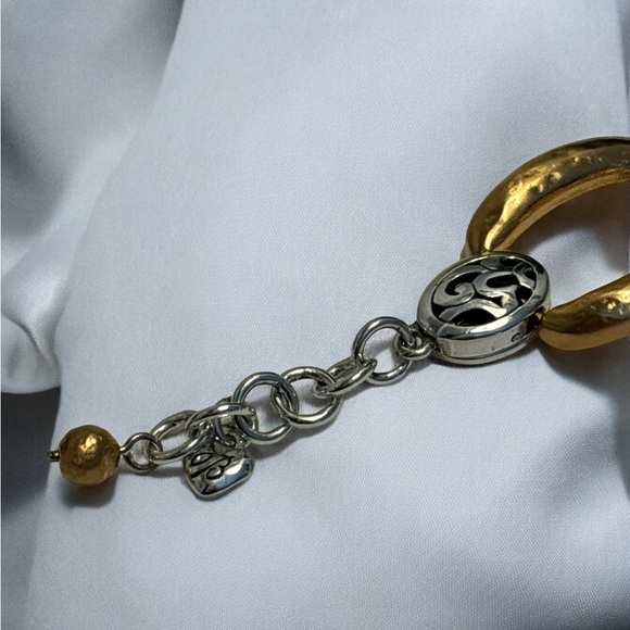 Brighton Gold & Silver Plated Hammered Design Bracelet 7-1/4” to 8” - Picture 4 of 6